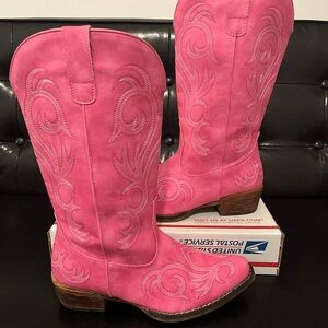 Roper Pink Western Boots